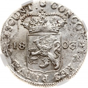Niderlandzka Republika Batawska Utrecht Srebrny Dukat 1803 NGC MS 62