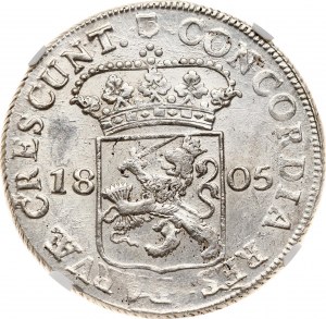 Niederlande Batavian Republik Utrecht Silber Dukat 1805 NGC MS 62