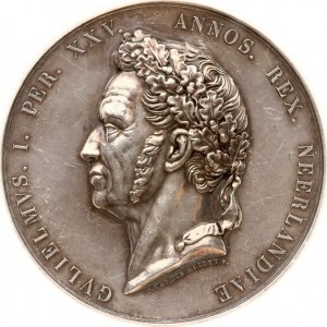 Medaglia dei Paesi Bassi 1838 Willem I 25 anni di regno NGC UNC DETTAGLI