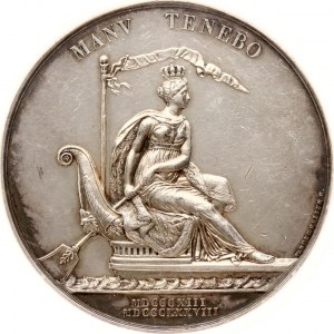 Niederlande Medaille 1838 Willem I 25 Jahre der Herrschaft NGC UNC DETAILS