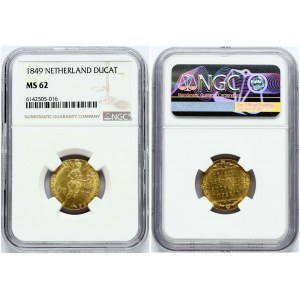 Netherlands Ducat 1849 NGC MS 62