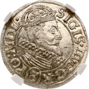 Poľsko Trzykrucierzowka 1616 Krakow (R2) NGC MS 62