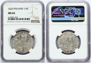 Polsko Ort 1623 PRV:M+ Bydgoszcz NGC MS 64