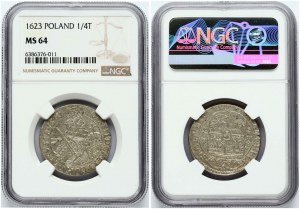 Poľsko Ort 1623 PRVS:M+ Bydgoszcz NGC MS 64