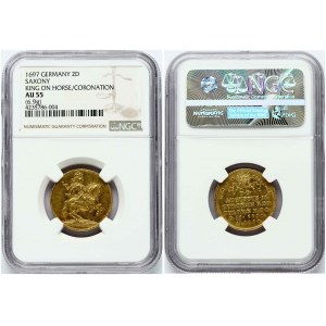 2 Dukaten 1697 Krönung NGC AU 55