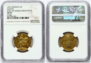 2 Dukaten 1697 Krönung NGC AU 55