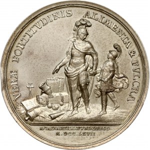 Polska Saksonia Medal upamiętniający założenie Akademii Artylerii w Dreźnie w 1767 r.