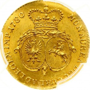 Ducato di Curlandia 1780 Mitau (R4) PCGS UNC Dettaglio