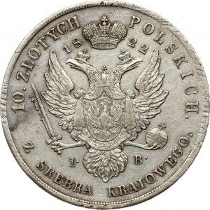 Poľsko 10 zlotých 1822 IB (R) Zriedkavé