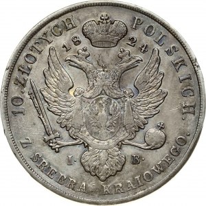 Poľsko 10 Zlotych 1824 IB (R1) Zriedkavé