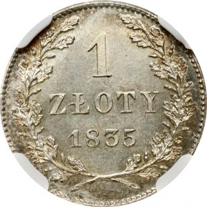 Poland 1 Zloty 1835 'Free city of Krakow' NGC MS 64
