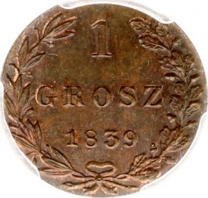 Poland 1 Grosz 1839 MW PCGS MS 66 BN MAX GRADE