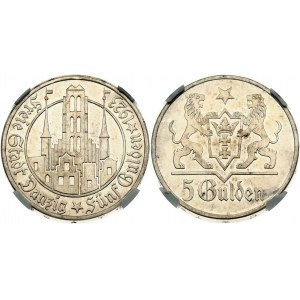 Danzica 5 Gulden 1923 Marienkirche PF 63