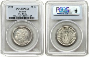 Poľsko 5 Zlotých 1934 PROBA PCGS PR 61