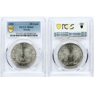 Danzig 10 Gulden 1935 PCGS MS 65