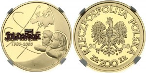 Poľsko 200 zlotých 2000 Solidarnosc NGC PF 69 ULTRA CAMEO