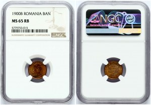 Rumänien 1 Ban 1900B NGC MS 65 RB