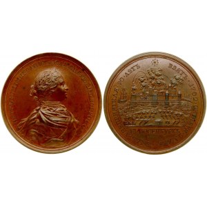 Rosja Medal Zdobycie Szlisselburga w 1702 roku NGC MS 63 BN TOP POP