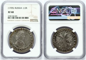 Russland Poltina 1705 (R1) NGC XF 40