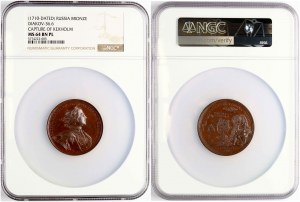 Russie Médaille ND (1710) Kexholm NGC MS 64 BN PL TOP POP