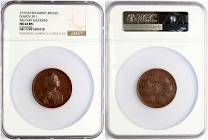 Rosja Medal ND (1710) Militarne sukcesy Rosji NGC MS 64 BN TOP POP