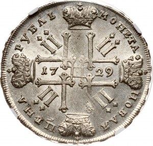 Ruský rubeľ 1729 NGC MS 62