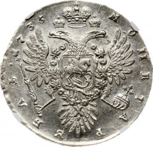 Russia Rouble 1735 NGC AU 58