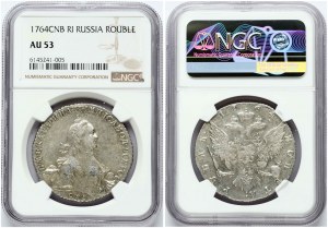 Rubel rosyjski 1764 СПБ-TI-ЯI NGC AU 53