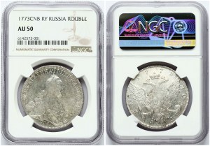 Rubel rosyjski 1773 СПБ-ЯЧ-ТИ NGC AU 50