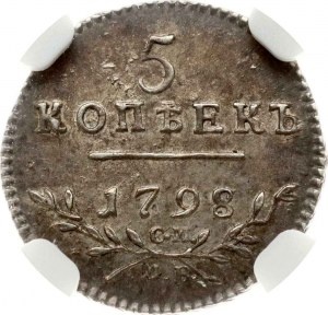 Rosja 5 kopiejek 1798/7 СМ-МБ NGC MS 64