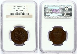 Medaila 1801 Mier medzi Francúzskom a Ruskom Vzor NGC AU 58 BN