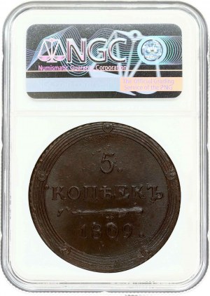 Russie 5 Kopecks 1809 KM (R1) NGC MS 65 BN