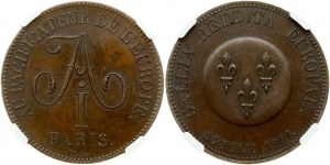 Moduł 2 Franki 1814 Cesarz Aleksander I (R1) NGC MS 63 BN