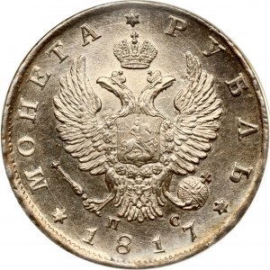 Rubel rosyjski 1817 СПБ-ПС NGC MS 64