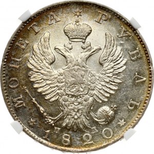 Rubel rosyjski 1820 СПБ-ПД NGC MS 61