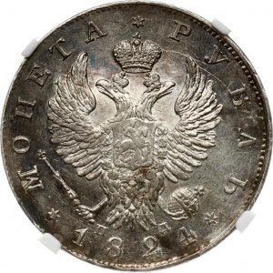 Rubel rosyjski 1824 СПБ-ПД NGC MS 61