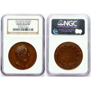 Medal 1828 Zdobycie Warny NGC MS 64 BN