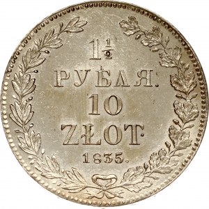 Rusko-poľský 1,5 rubľa - 10 zlotých 1835 НГ