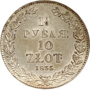 Russian-Polish 1.5 Roubles - 10 Zlotych 1835 НГ