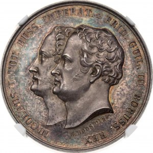 Médaille en argent Manœuvres russo-prussiennes à Kalisz en 1835 (R1) NGC MS 64 TOP POP