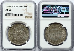 Poľský rubeľ 1844 MW (R) NGC MS 62