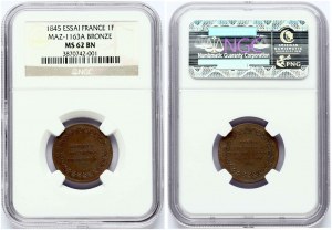 Essai-Module of Half Imperial of Russia 1845 Paris NGC MS 62 BN