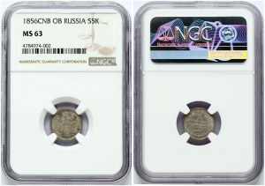 Russie 5 Kopecks 1856 СПБ-ФБ NGC MS 63