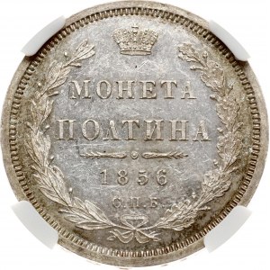 Russia Poltina 1856 СПБ-ФБ NGC MS 62 PL Budanitsky Collection