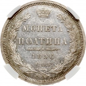 Russia Poltina 1856 СПБ-ФБ NGC MS 62 PL Collezione Budanitsky