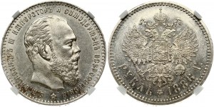 Russia 1 Rublo 1886 (АГ) NGC MS 61