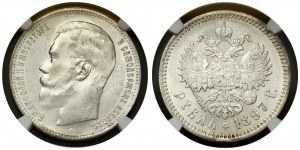 Rubel rosyjski 1897 АГ NGC MS 64 TOP POP