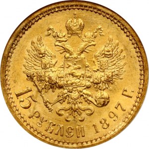 Russland 15 Rubel 1897 (АГ) NGC MS 63