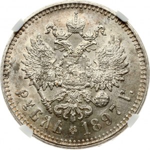 Russia Rouble 1897 (**) NGC MS 62