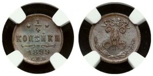 Russland 1/4 Kopeck 1899 СПБ NGC MS 66 BN TOP POP